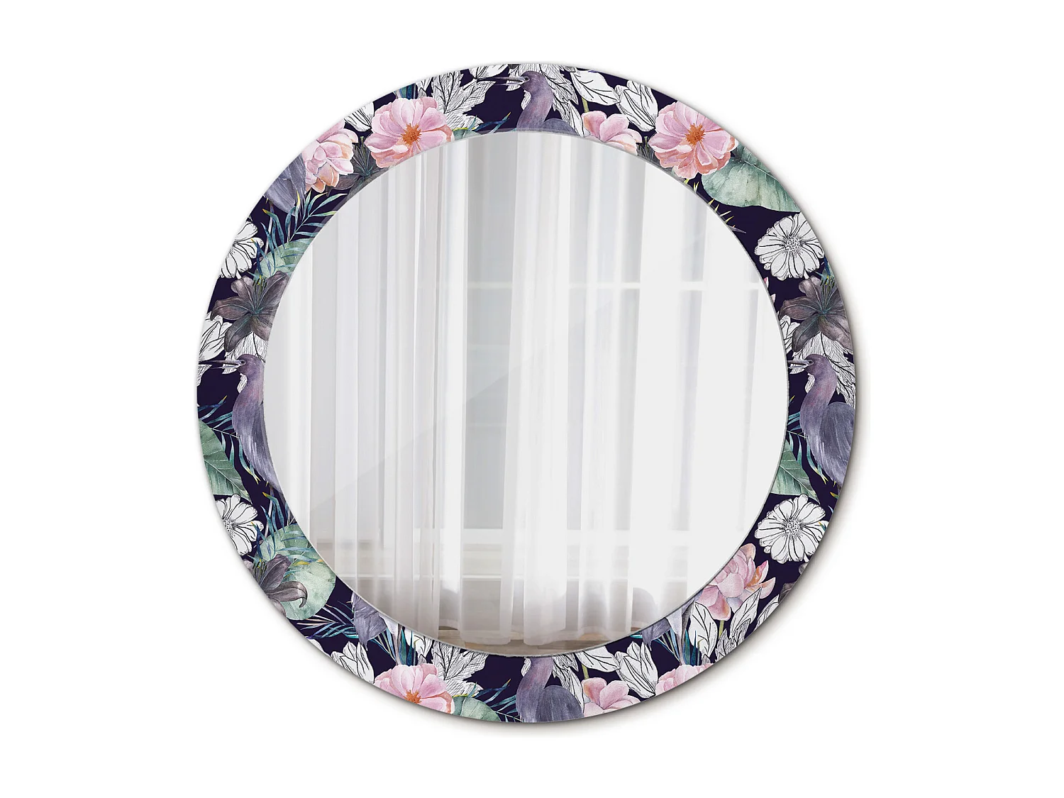 Miroir rond décoratif - Marbre Onyx - 70 cm