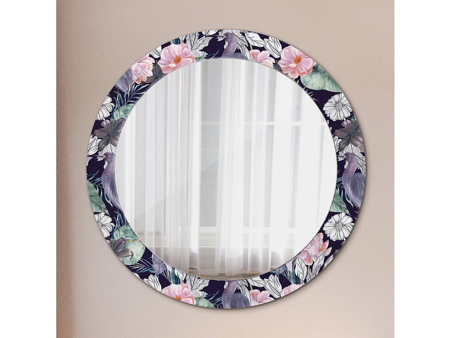 Miroir rond décoratif - Marbre Onyx - 70 cm