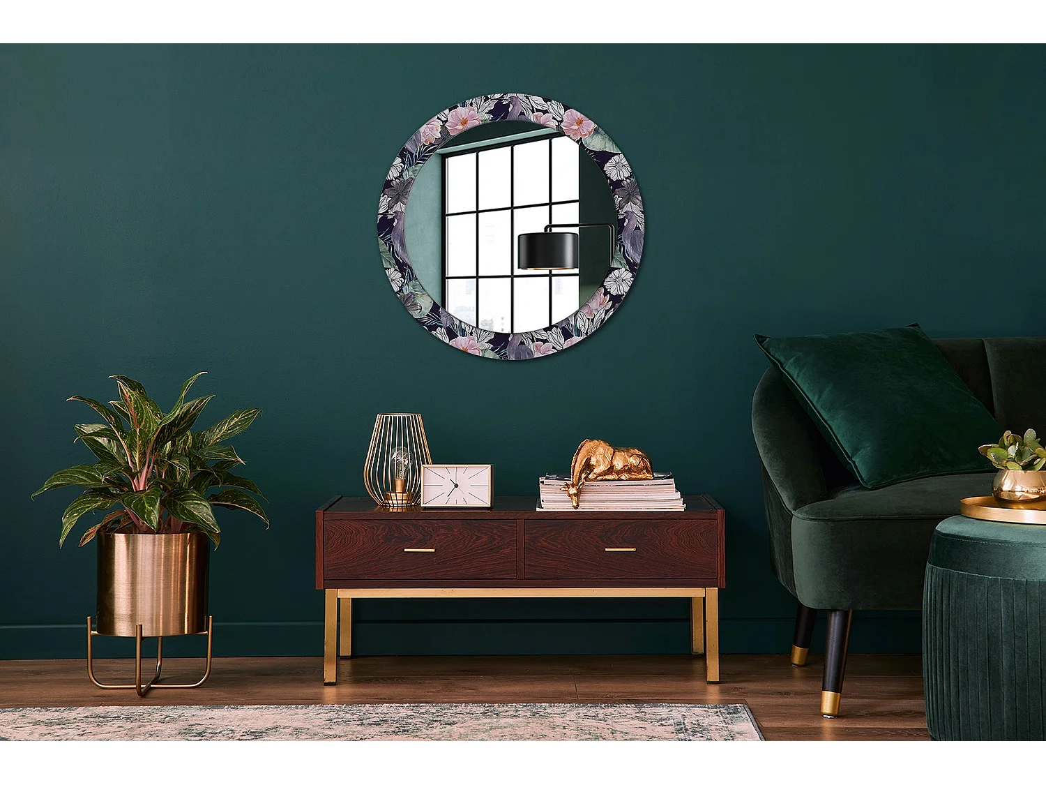 Miroir rond décoratif - Marbre Onyx - 70 cm