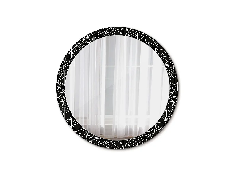 Miroir rond décoratif - Motif géométrique - 100 cm