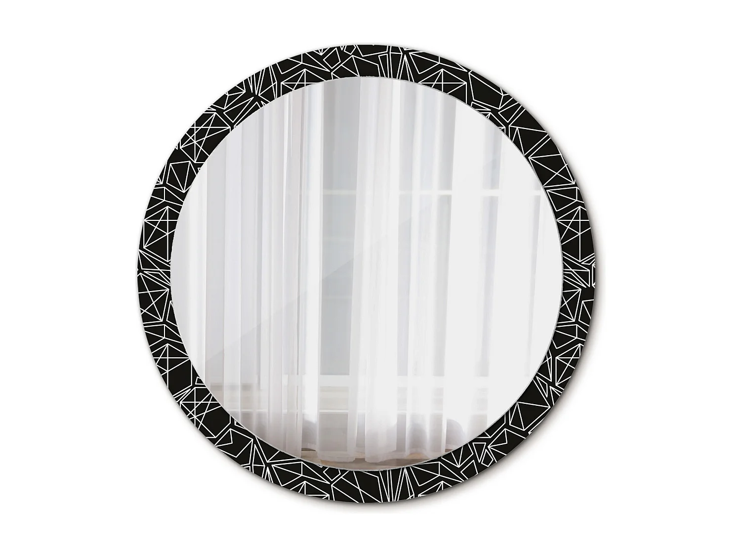Dekorativer runder Spiegel - Geometrisches Muster - 100 cm
