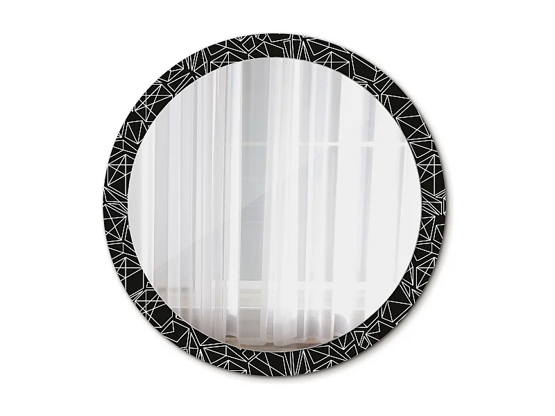 Dekorativer runder Spiegel - Geometrisches Muster - 100 cm