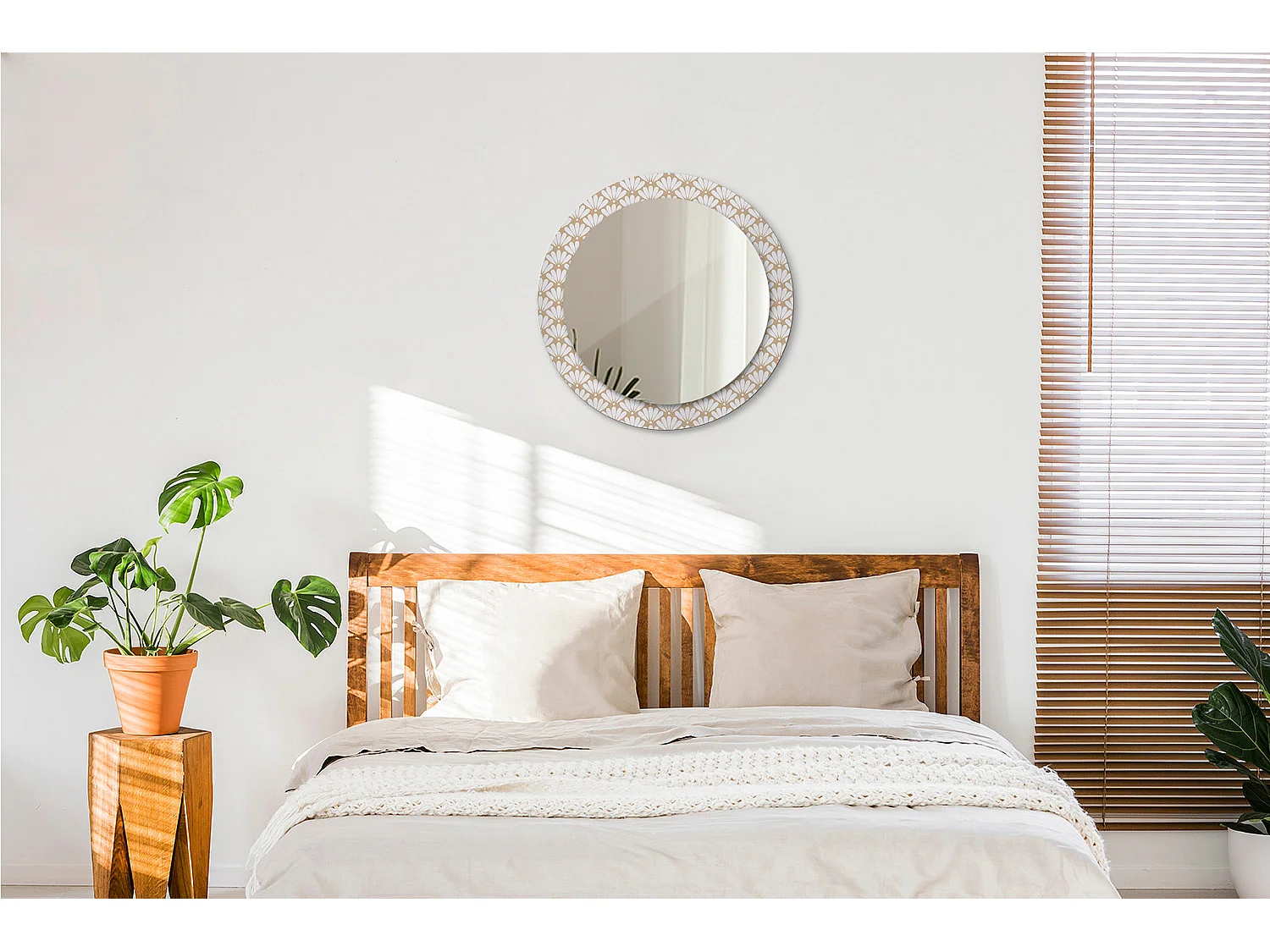 Dekorativer runder Spiegel - Orientalische Blume - 60 cm