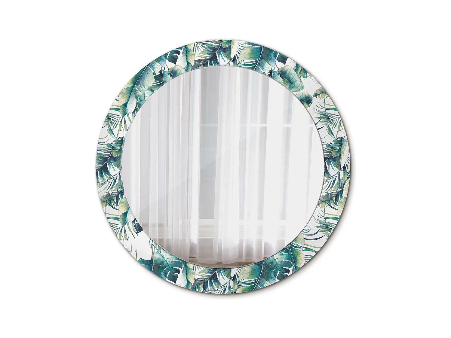 Ronde decoratieve spiegel - bladeren - 60 cm
