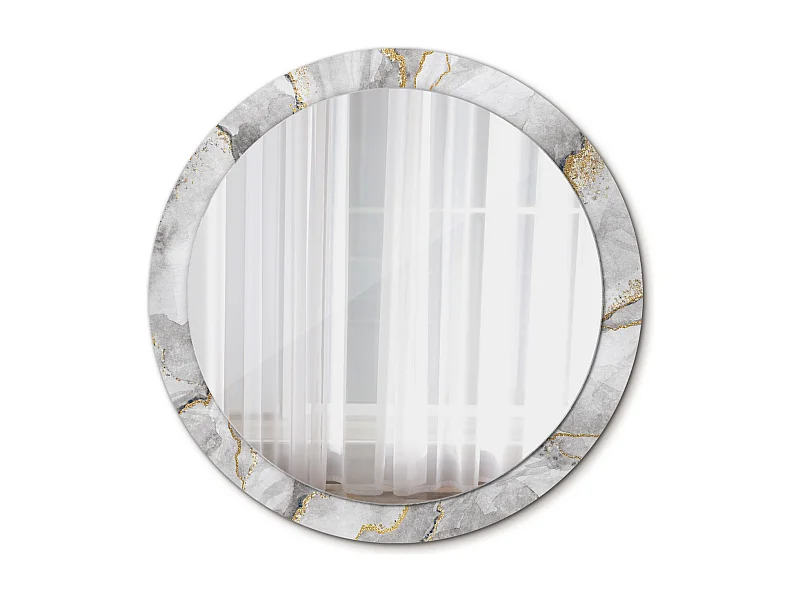 Runder dekorativer Spiegel - Marmormotiv - 90 cm