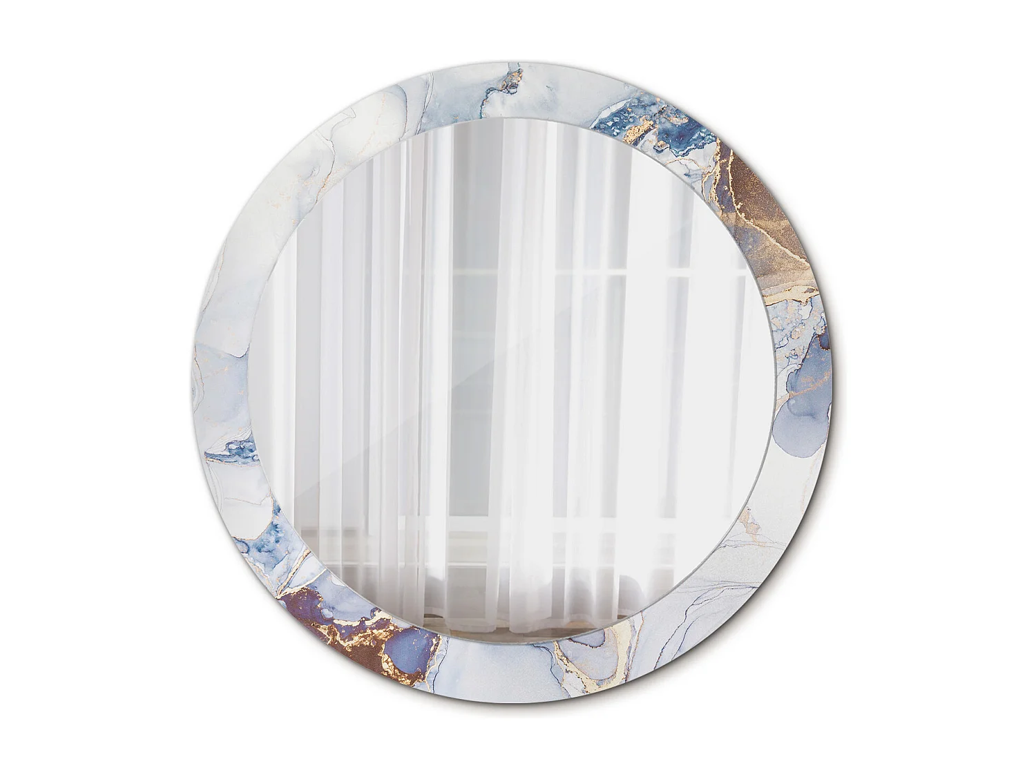 Dekorativer runder Spiegel - Abstrakte Kunst - 80 cm