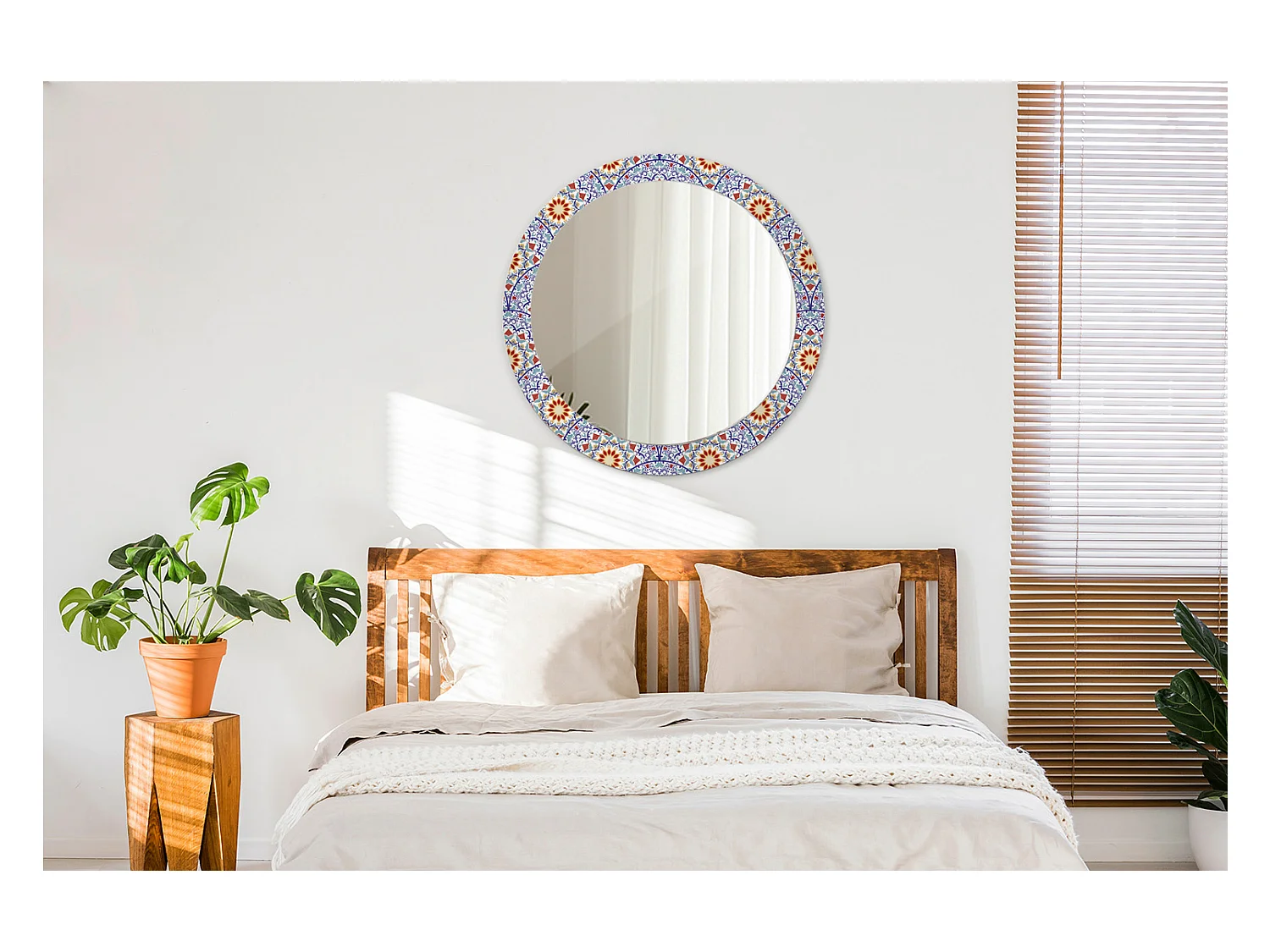 Dekorativer runder Spiegel - Orientalische Komposition - 80 cm