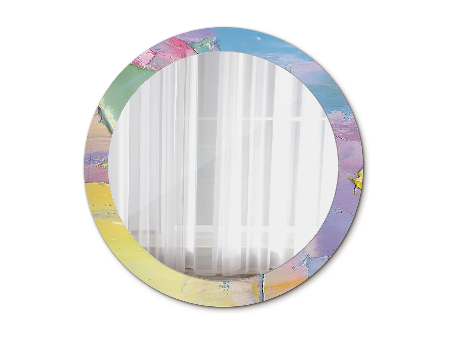 Ronde decoratieve spiegel - olieverftextuur - 80 cm