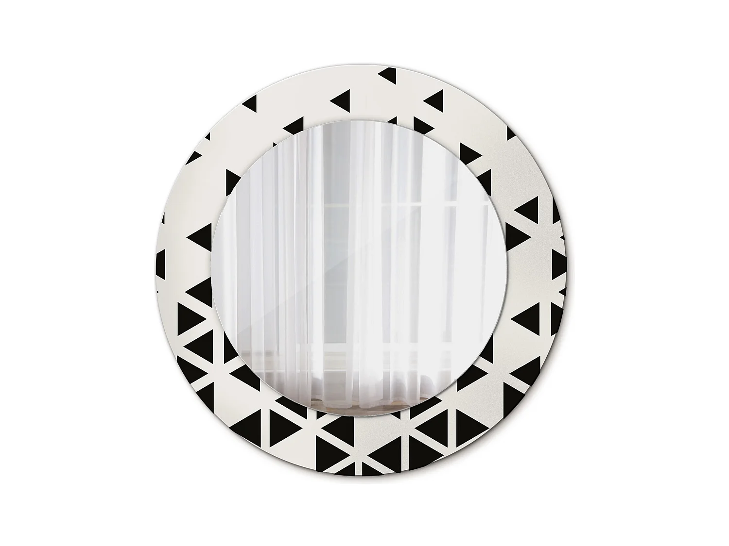 Miroir rond décoratif - Abstraction géométrique - 50 cm