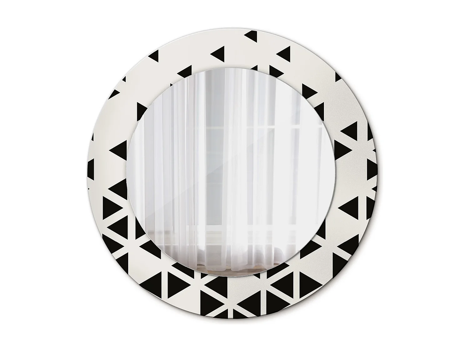 Dekorativer runder Spiegel - Geometrische Abstraktion - 50 cm