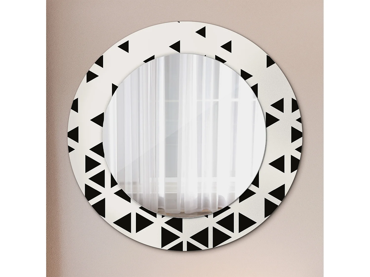 Dekorativer runder Spiegel - Geometrische Abstraktion - 50 cm