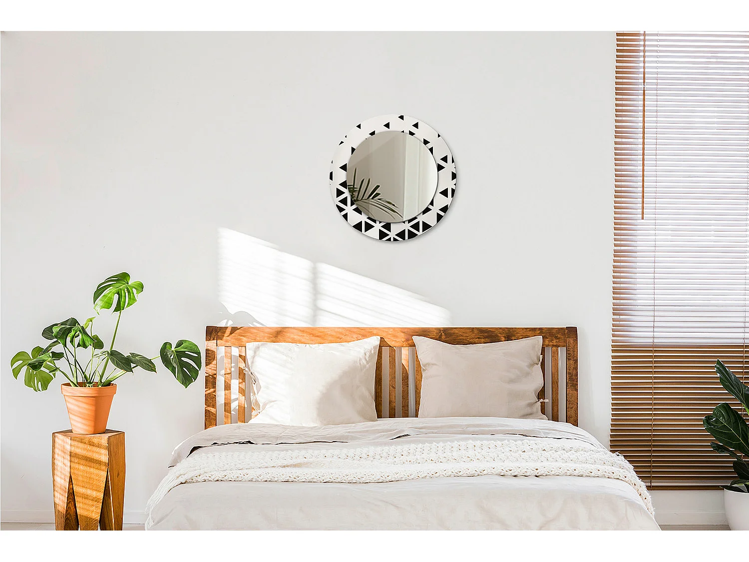 Dekorativer runder Spiegel - Geometrische Abstraktion - 50 cm