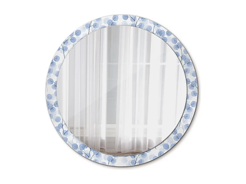 Miroir rond décoratif - Branches feuilles - 100 cm