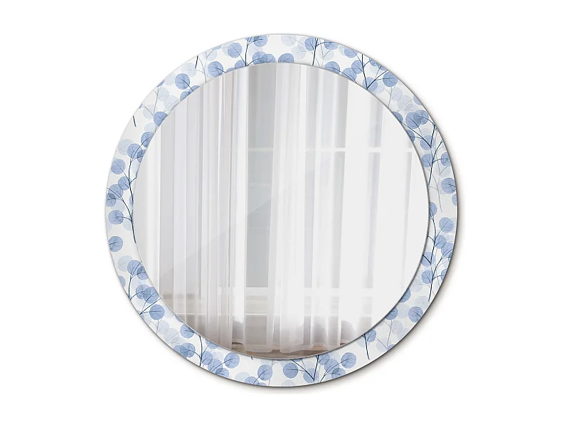 Miroir rond décoratif - Branches feuilles - 90 cm