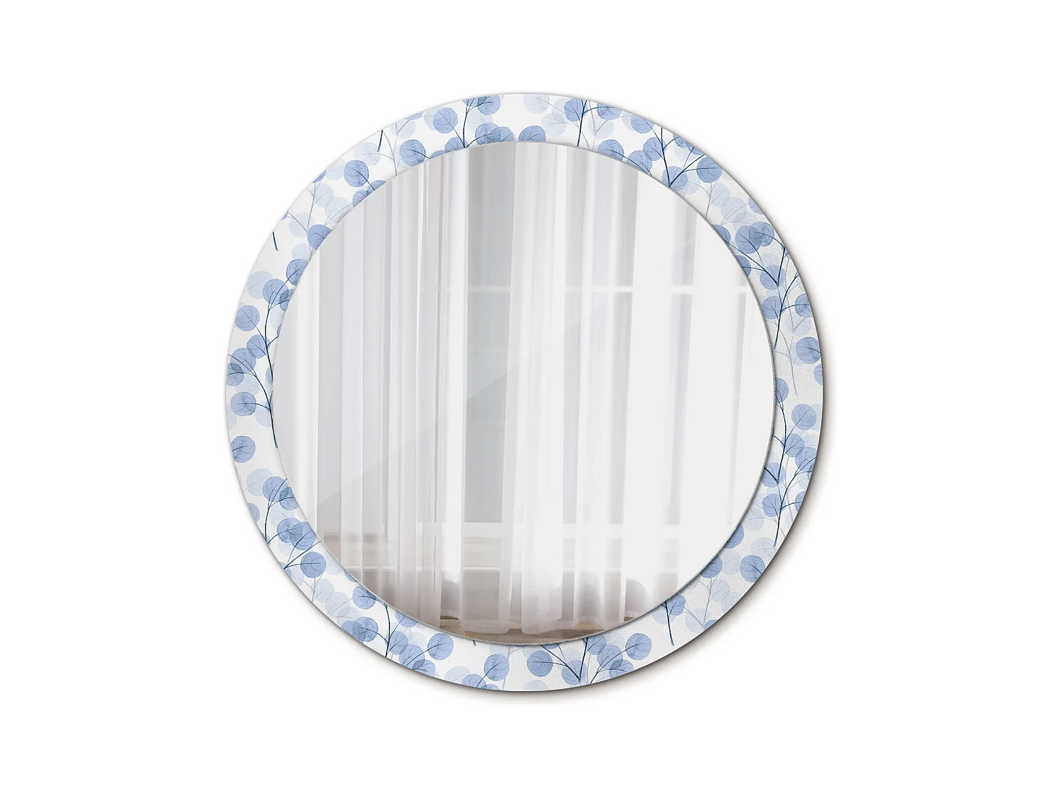 Specchio rotondo decorativo - Foglie di rami - 90 cm