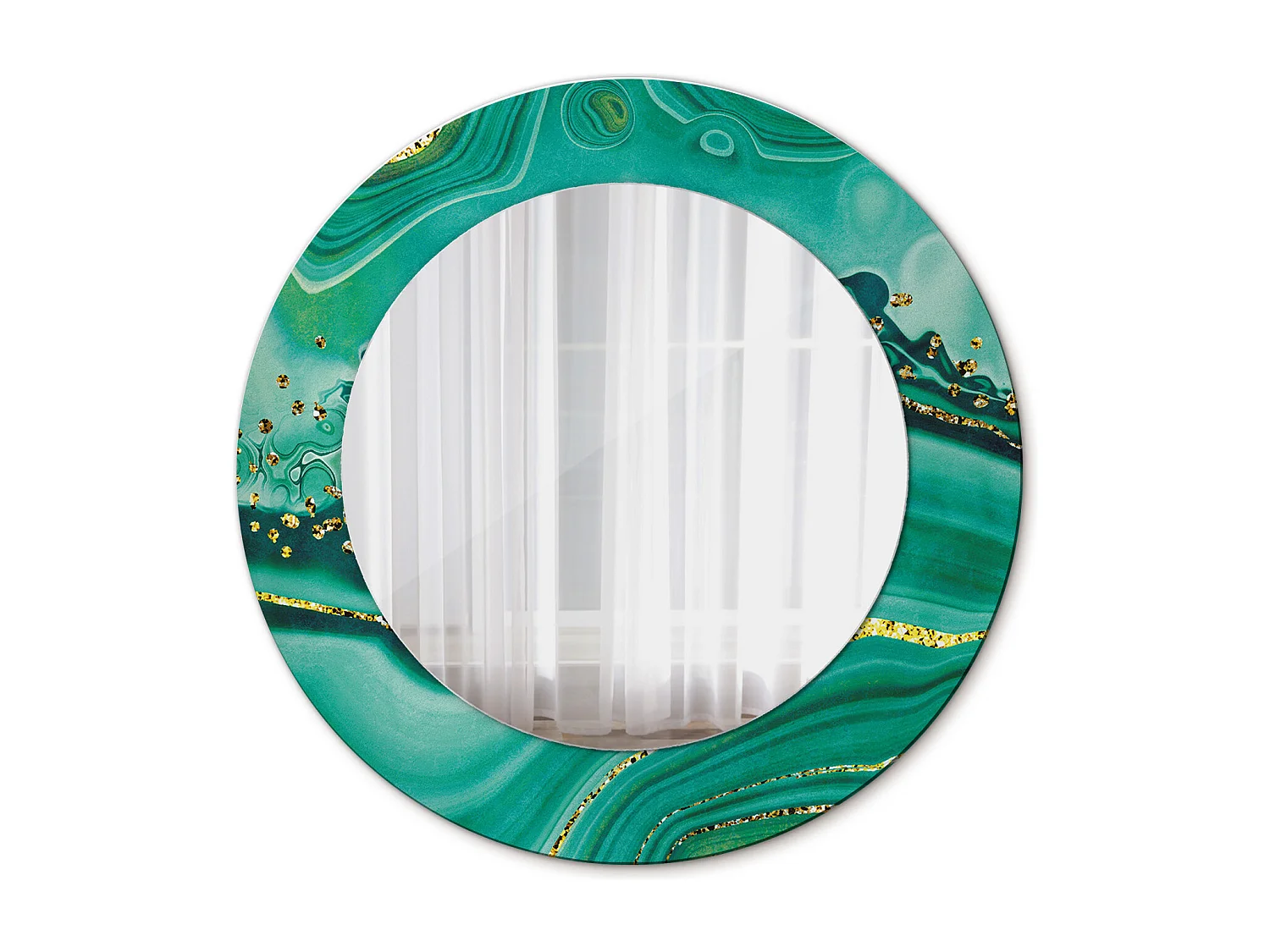 Miroir rond décoratif - Marbre Agate - 50 cm