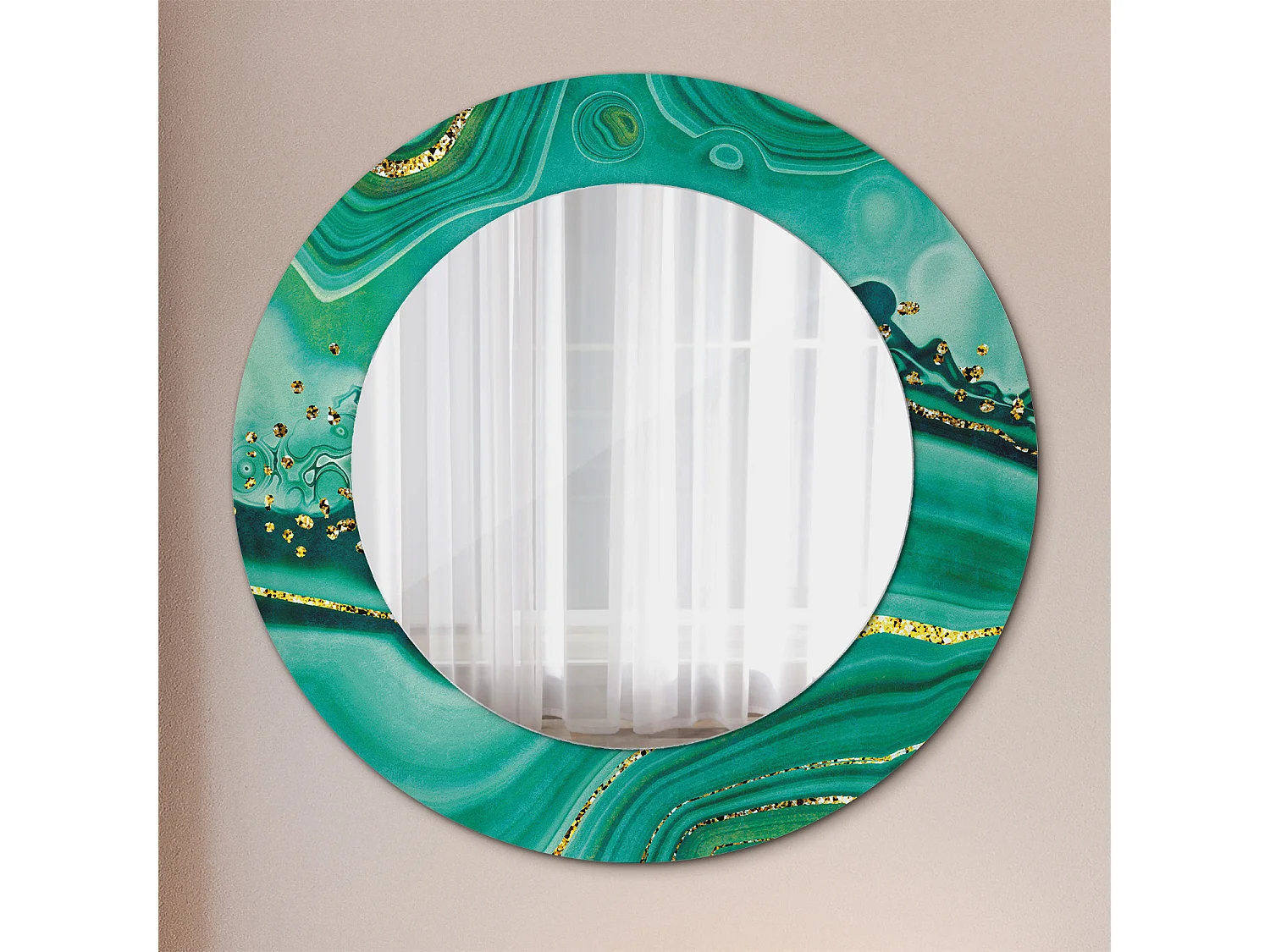 Miroir rond décoratif - Marbre Agate - 50 cm