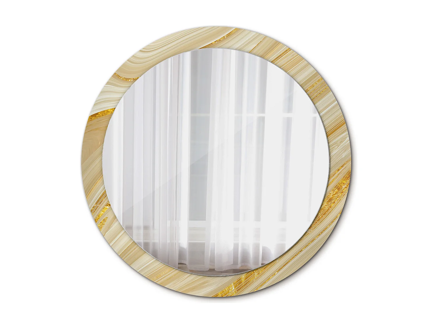 Dekorativer runder Spiegel - Abstraktes Muster - 90 cm