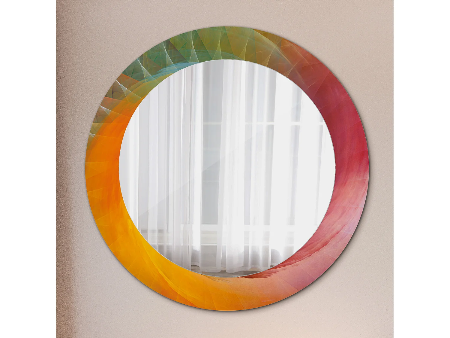 Dekorativer runder Spiegel - Farbpalette - 60 cm