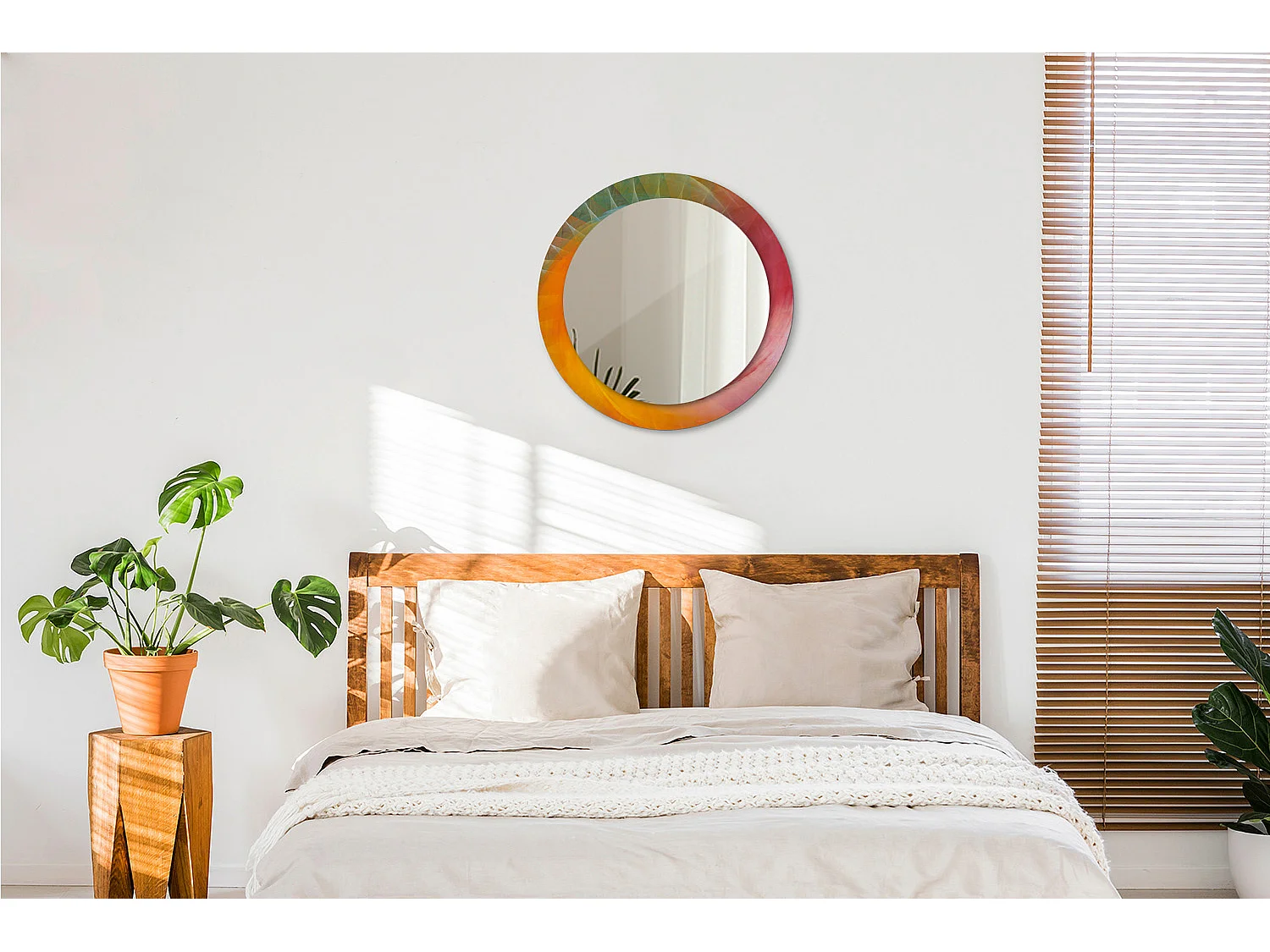 Dekorativer runder Spiegel - Farbpalette - 60 cm