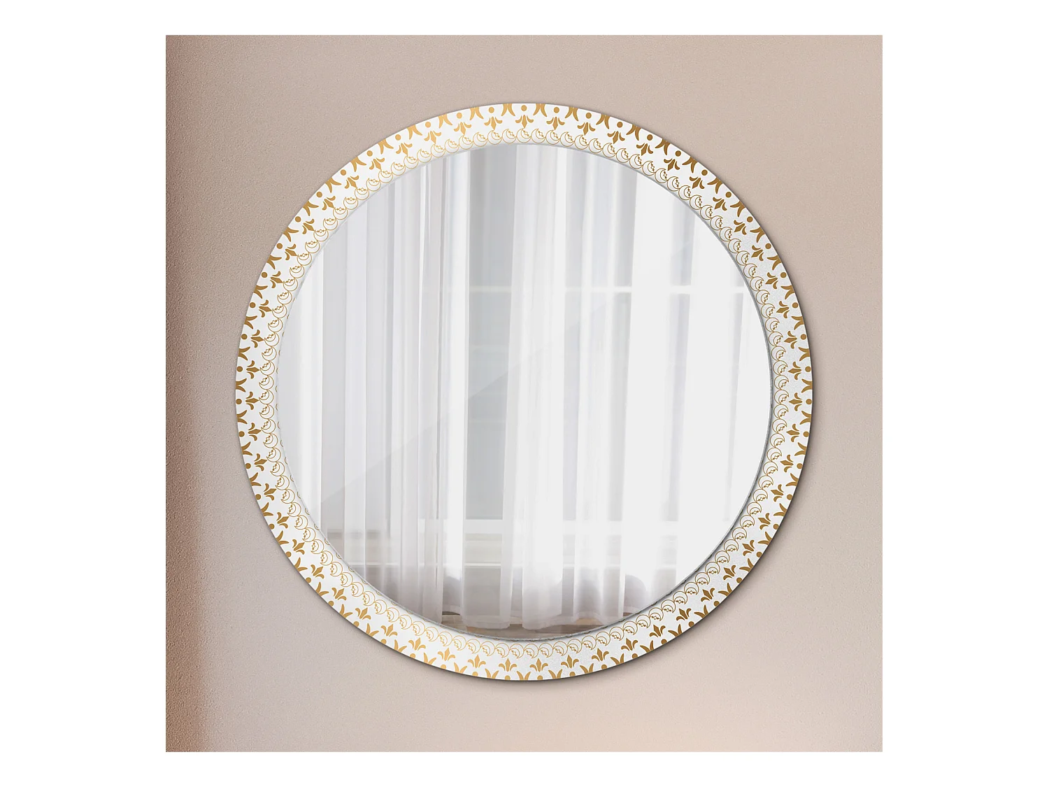 Dekorativer runder Spiegel - Indisches Mandala - 100 cm