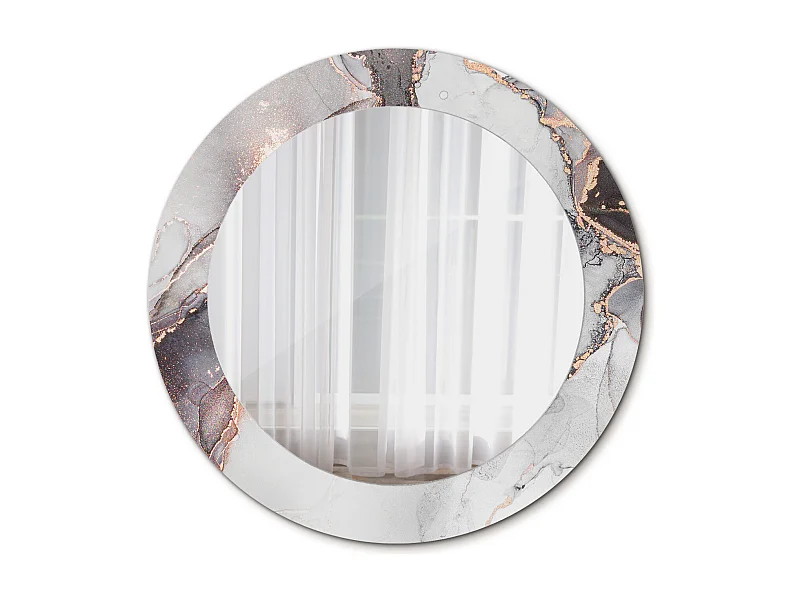 Miroir rond décoratif - Marbre abstrait - 60 cm
