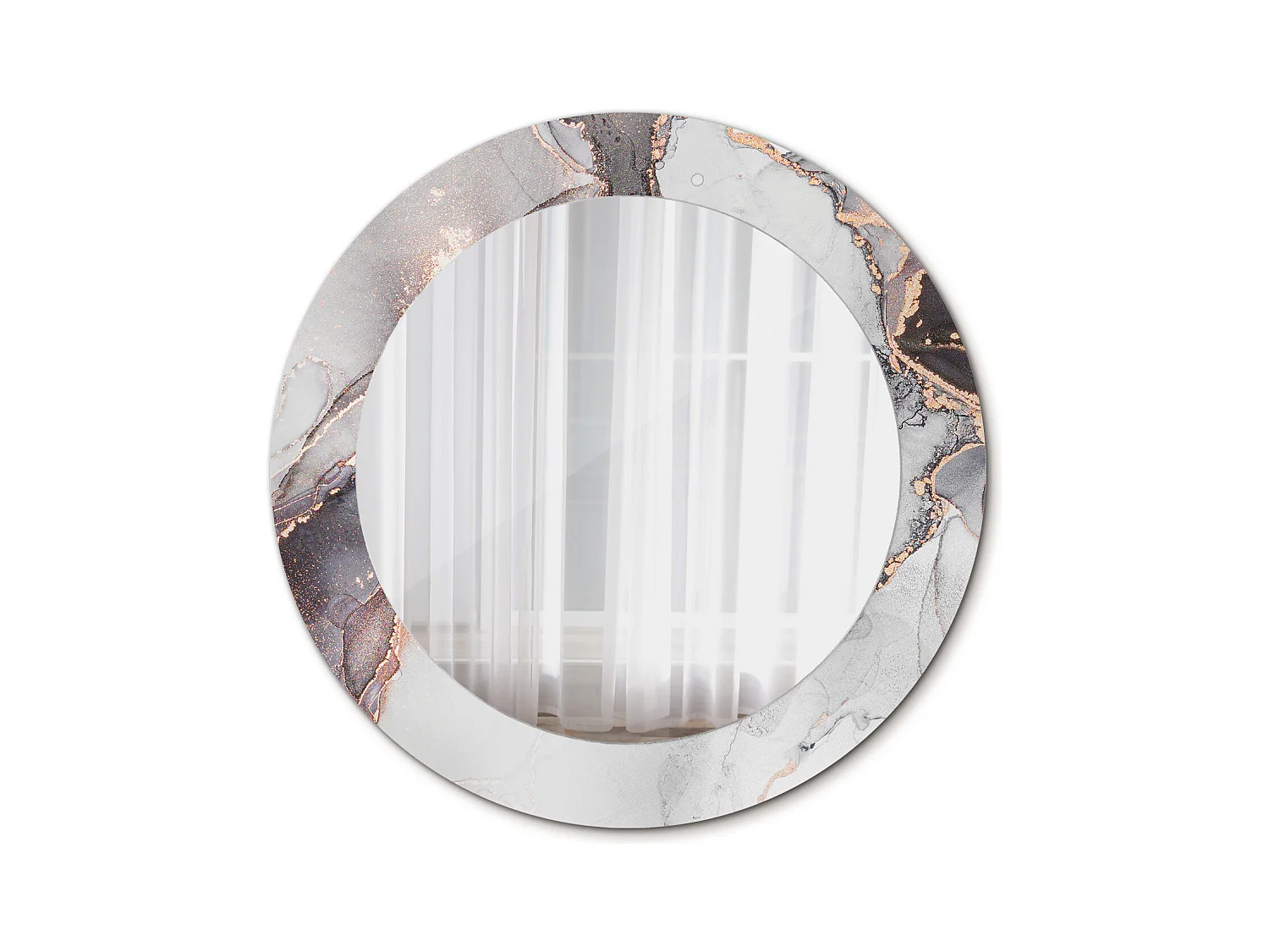 Miroir rond décoratif - Marbre abstrait - 60 cm