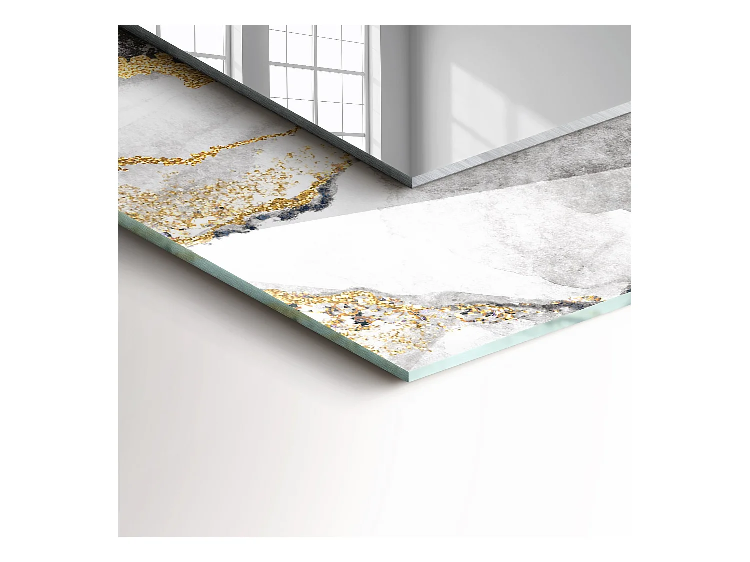 Miroir décoratif avec cadre Abstraction veines de marbre 80 x 60 cm