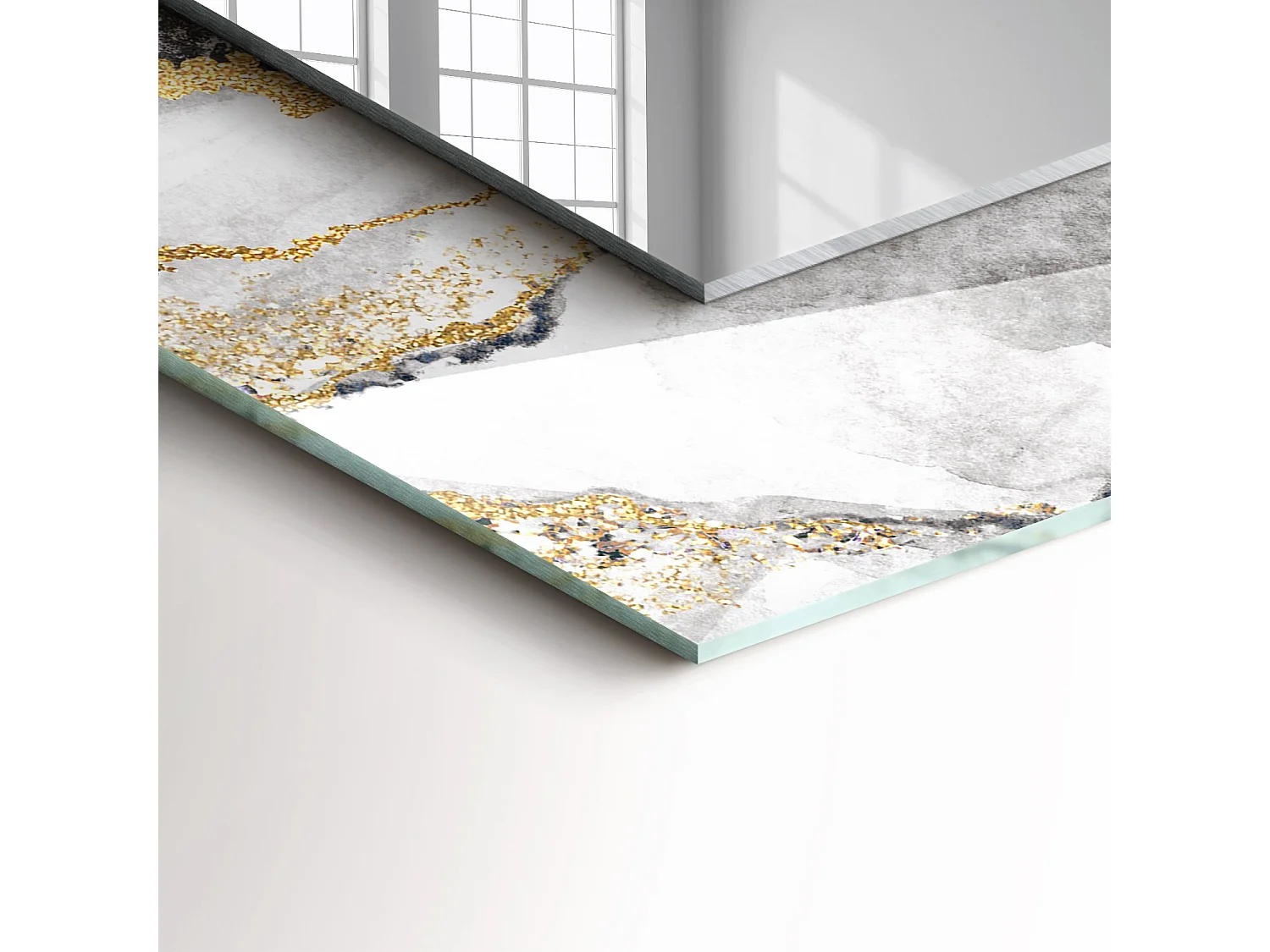 Miroir décoratif avec cadre Abstraction veines de marbre 80 x 60 cm