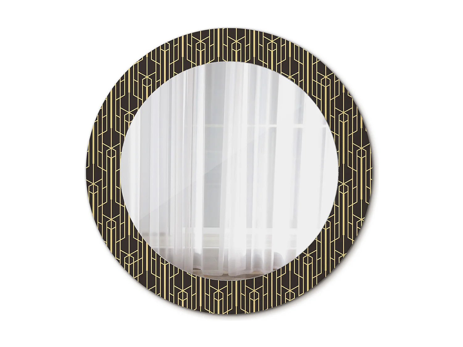 Decoratieve ronde spiegel - vintage geometrie - 60 cm