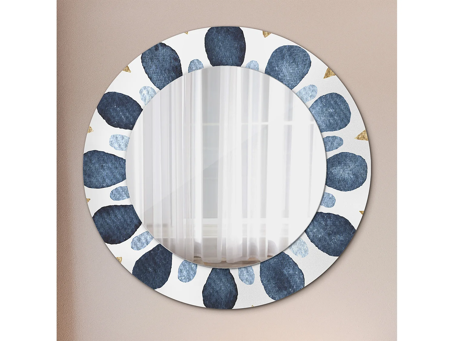 Dekorativer runder Spiegel - Mandala-Mond - 50 cm