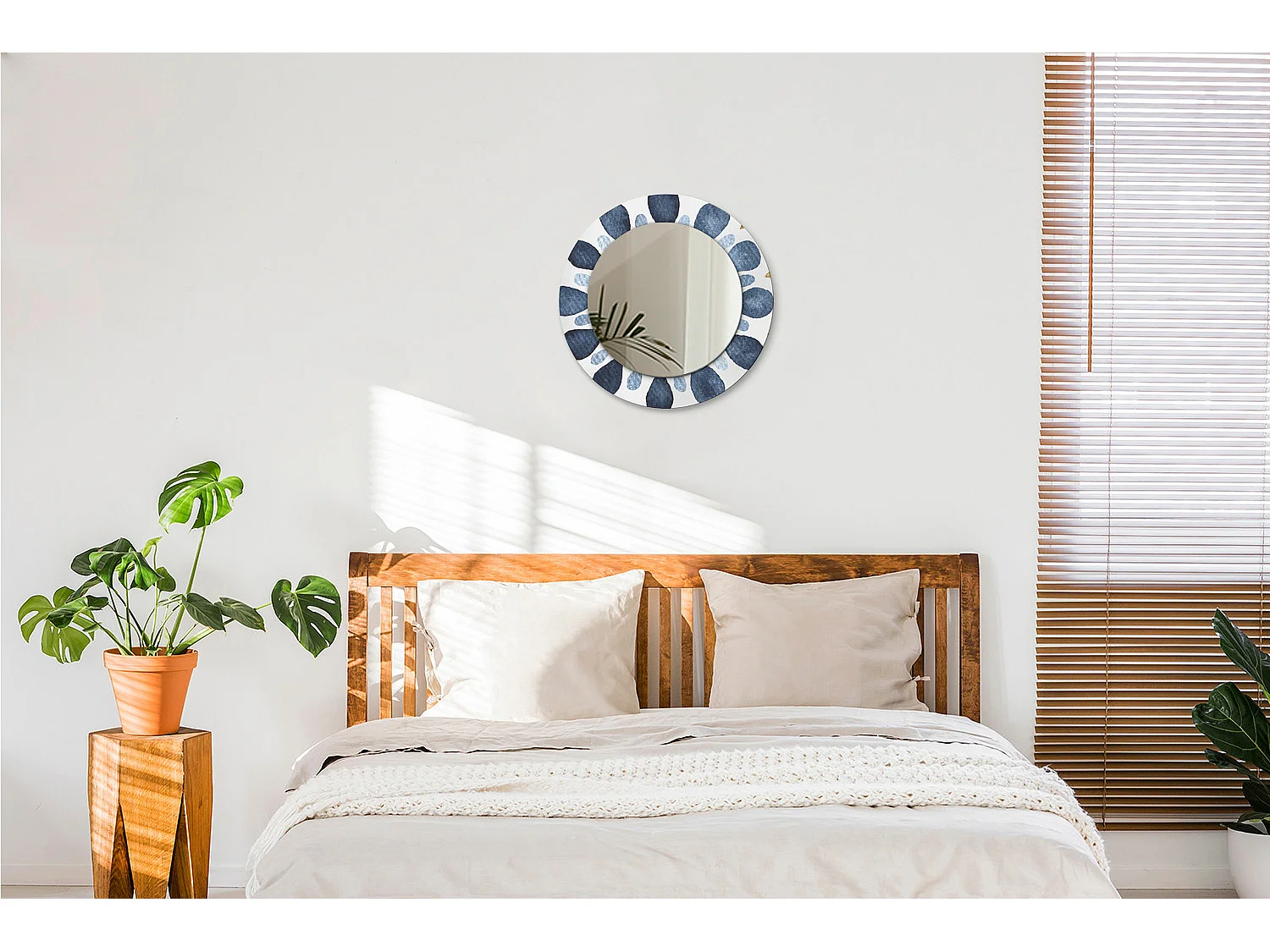 Miroir rond décoratif - Mandala lune - 50 cm