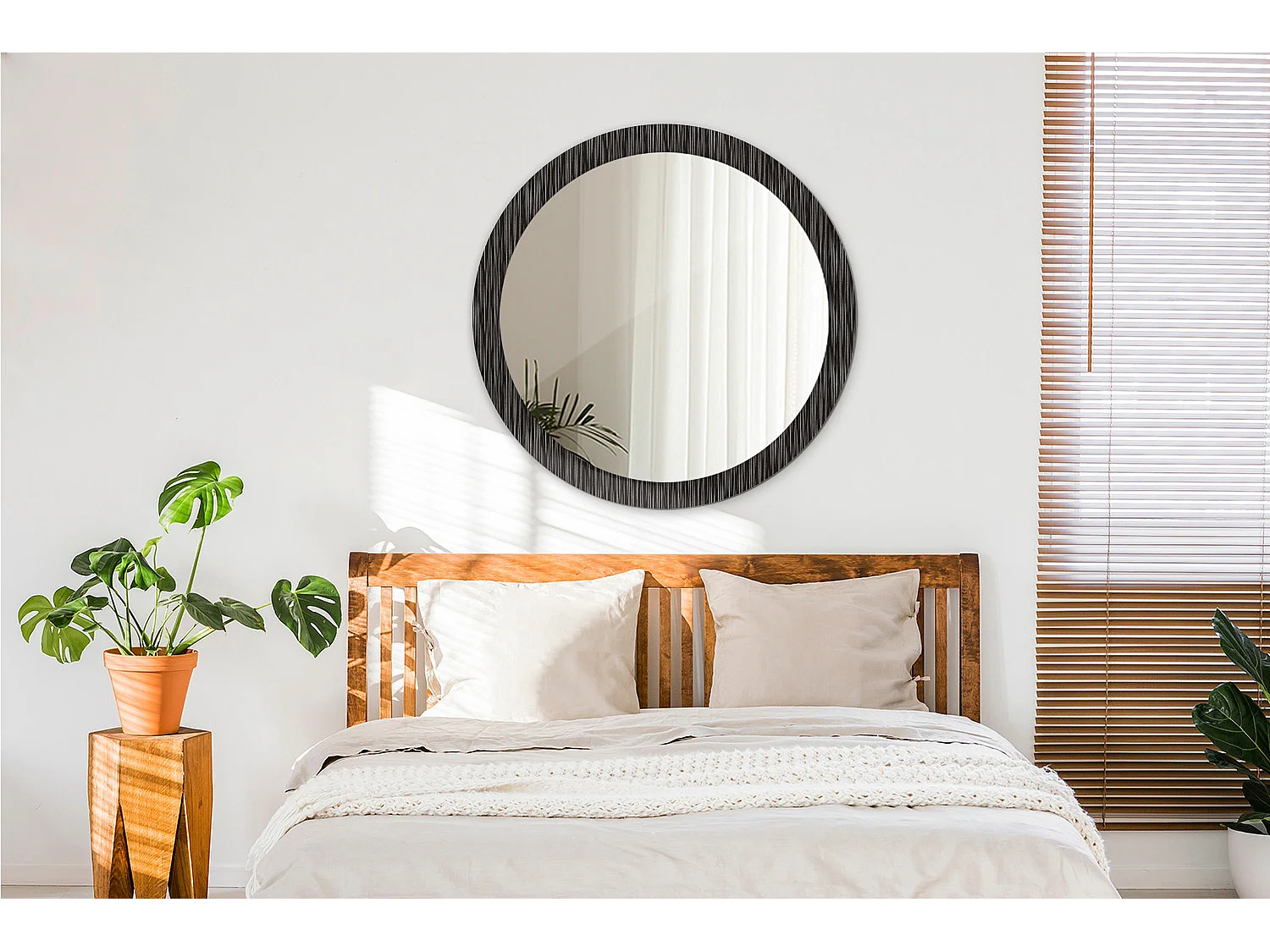 Miroir rond décoratif - Abstrait - 90 cm