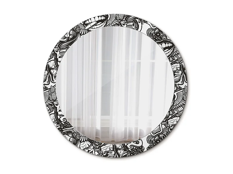 Runder dekorativer Spiegel - Clown-Graffiti - 80 cm