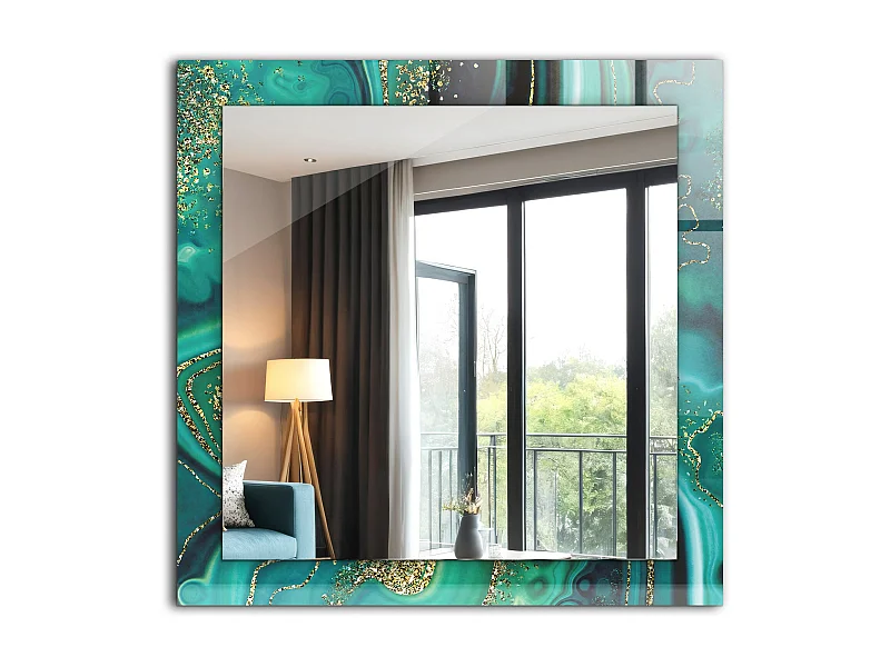 Dekorativer Spiegel mit Rahmen Abstrakte Textur 60 x 60 cm