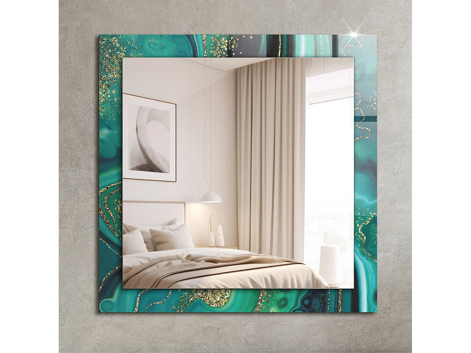 Miroir décoratif avec cadre Texture abstraite 60 x 60 cm