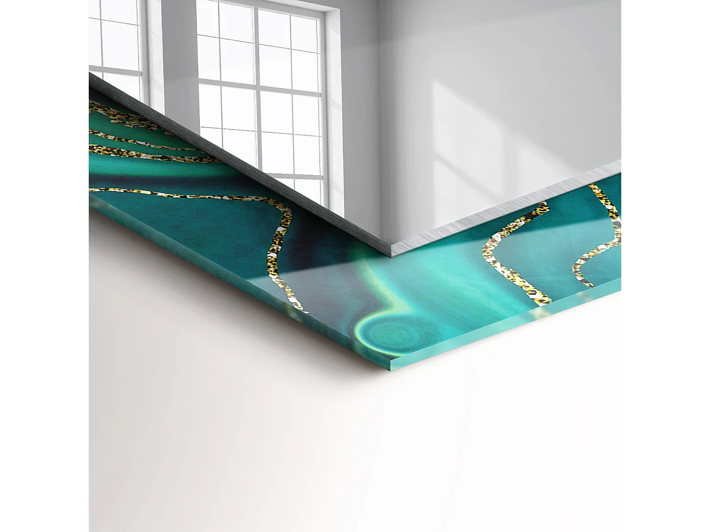 Miroir décoratif avec cadre Texture abstraite 60 x 60 cm