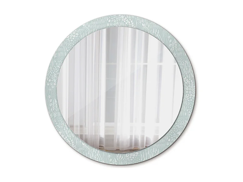 Miroir rond décoratif - Escargot dans le pré - 90 cm