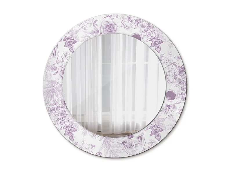 Runder dekorativer Spiegel - Totenköpfe - 50 cm