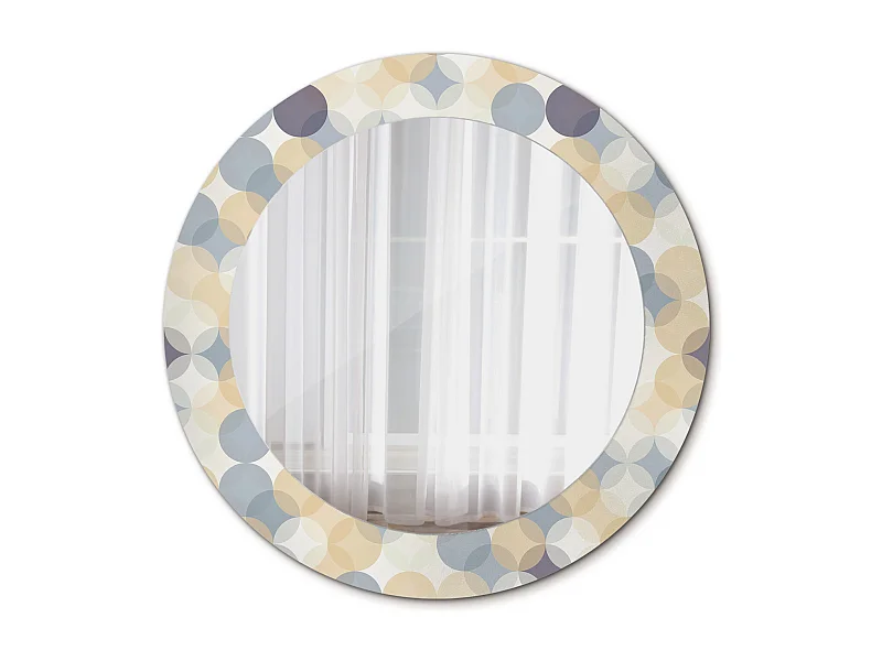 Dekorativer runder Spiegel - Geometrische Kreise - 60 cm