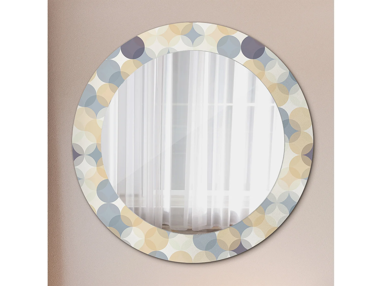 Dekorativer runder Spiegel - Geometrische Kreise - 60 cm