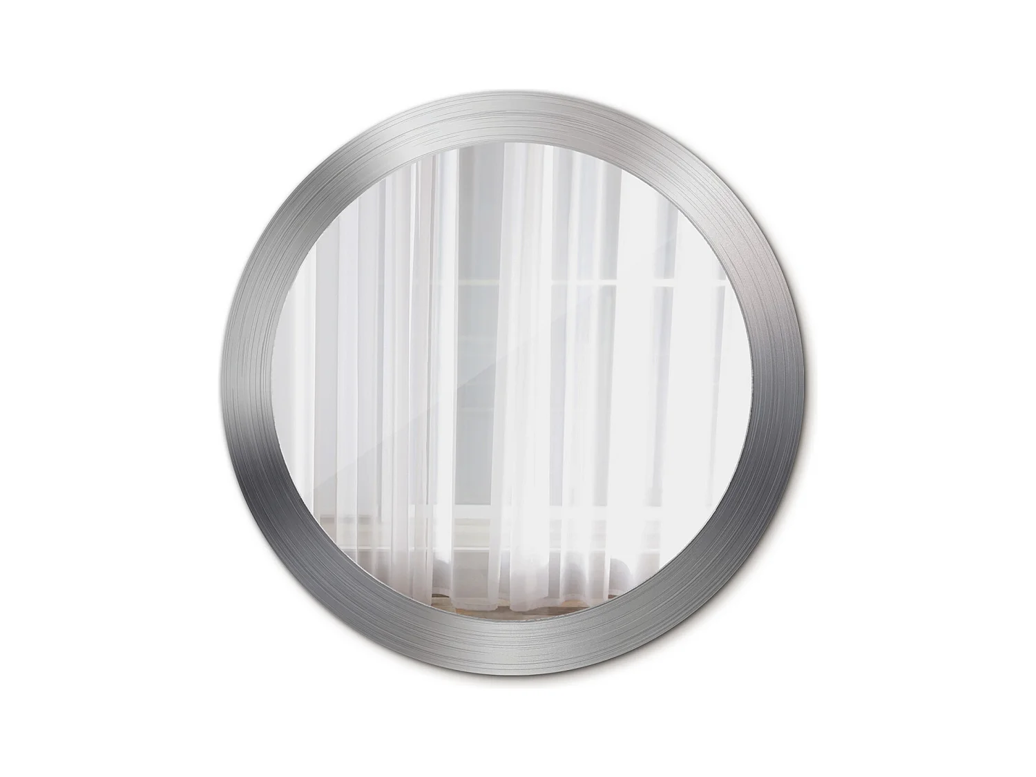 Decoratieve ronde spiegel - metaallook - 80 cm