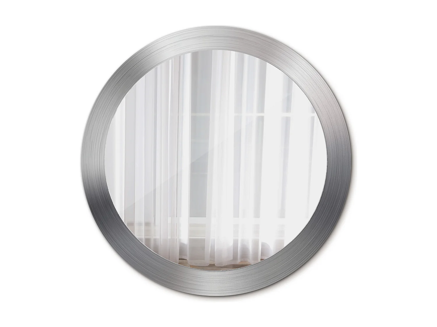 Decoratieve ronde spiegel - metaallook - 80 cm