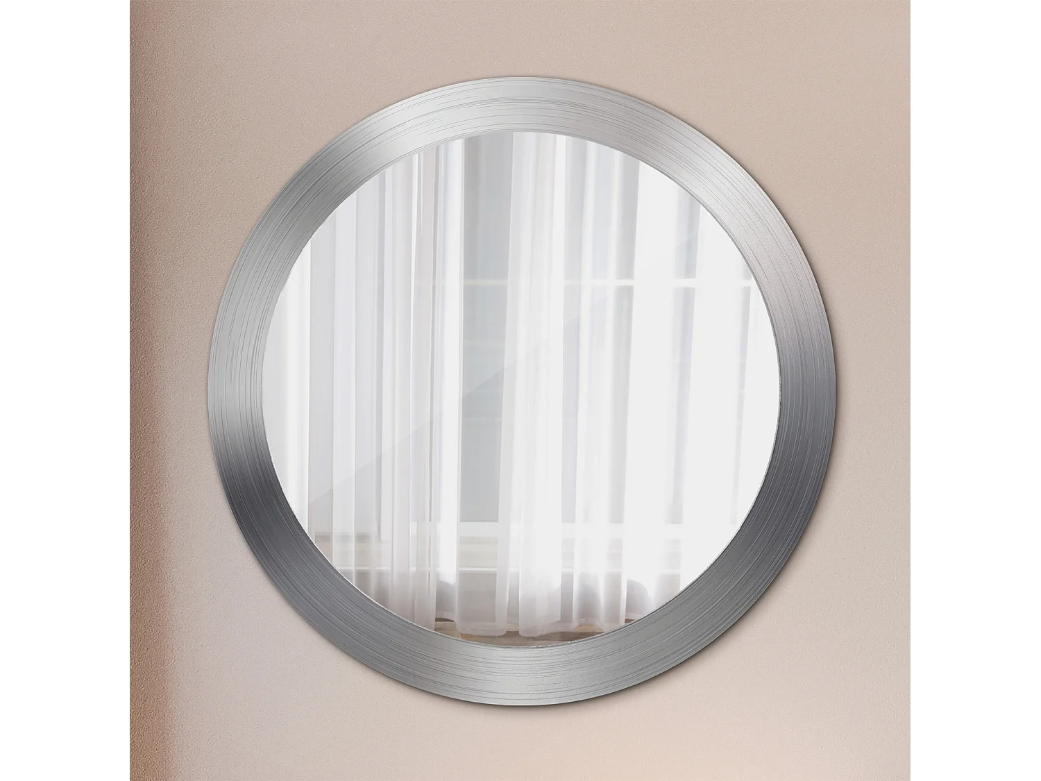 Decoratieve ronde spiegel - metaallook - 80 cm