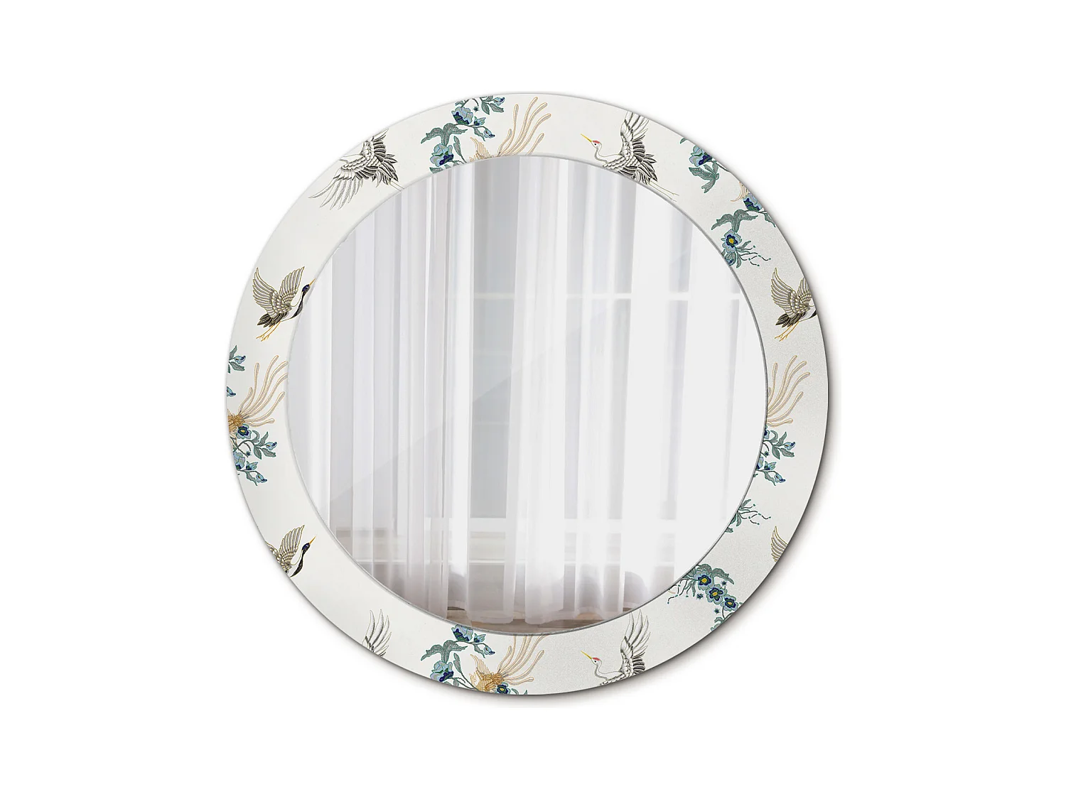 Miroir rond décoratif - Feuilles de palmier - 70 cm