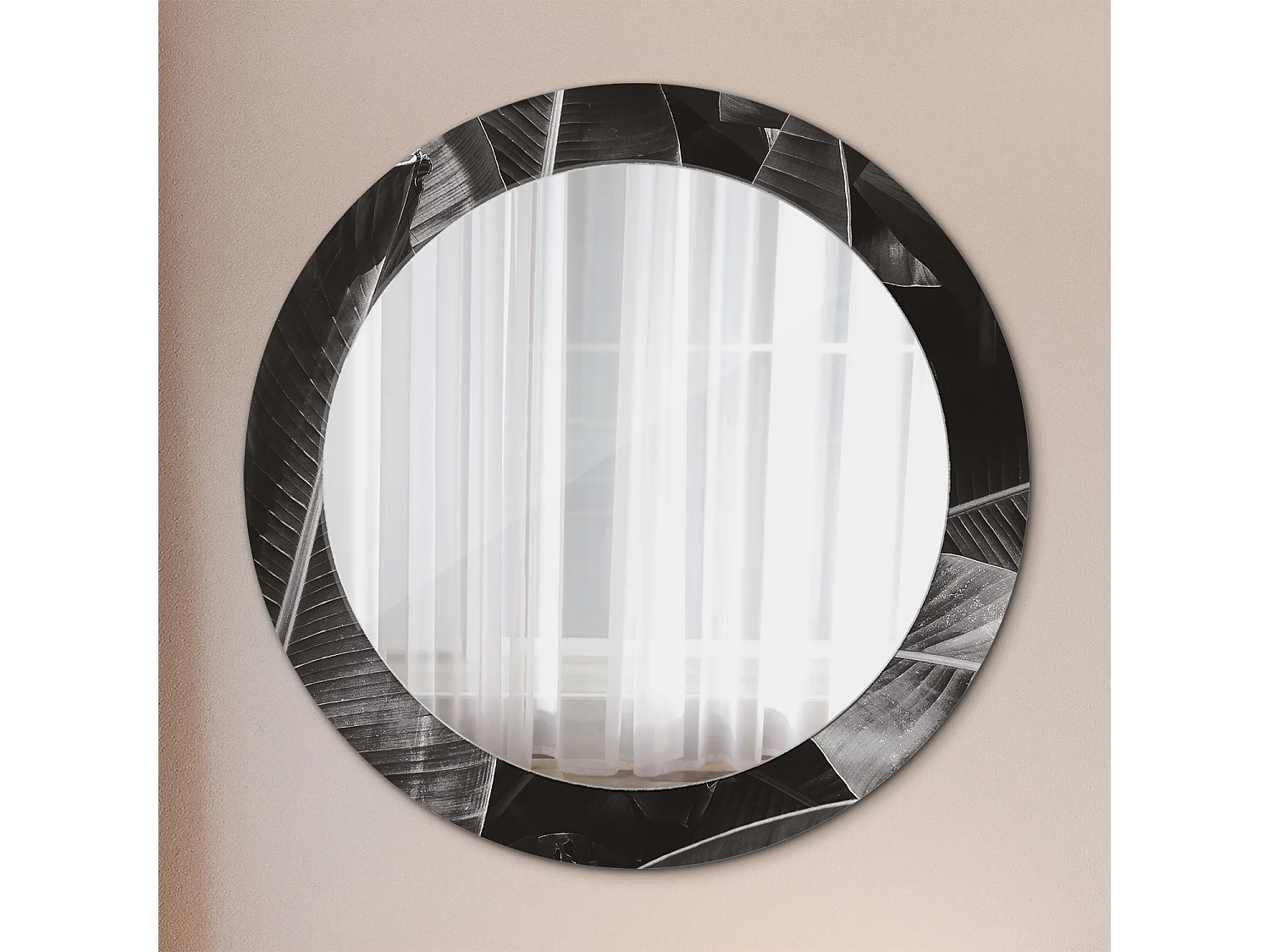 Dekorativer runder Spiegel – Tropische Palmen – 60 cm