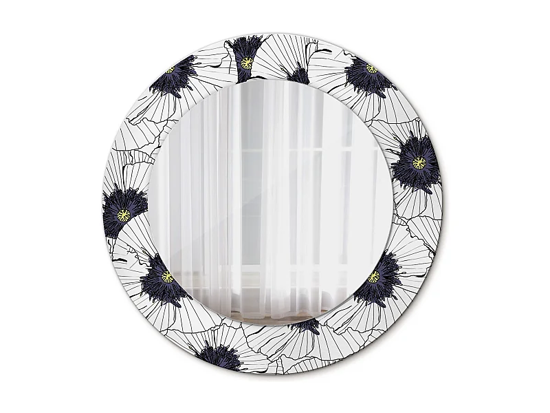 Decoratieve ronde spiegel - bloemige compositie - 50 cm