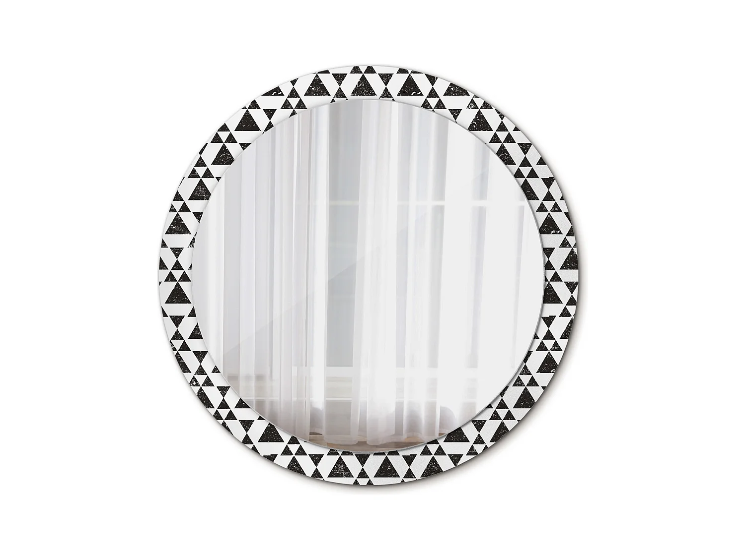 Miroir rond décoratif - Géométrie Triangles - 90 cm