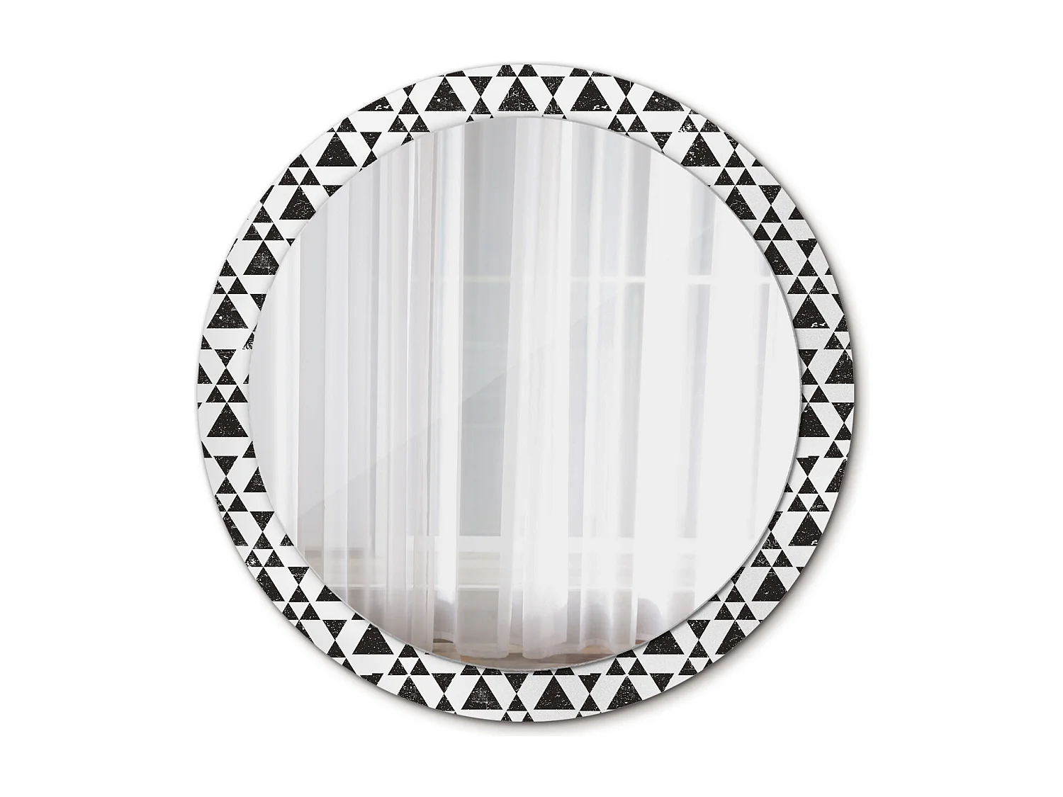 Miroir rond décoratif - Géométrie Triangles - 90 cm