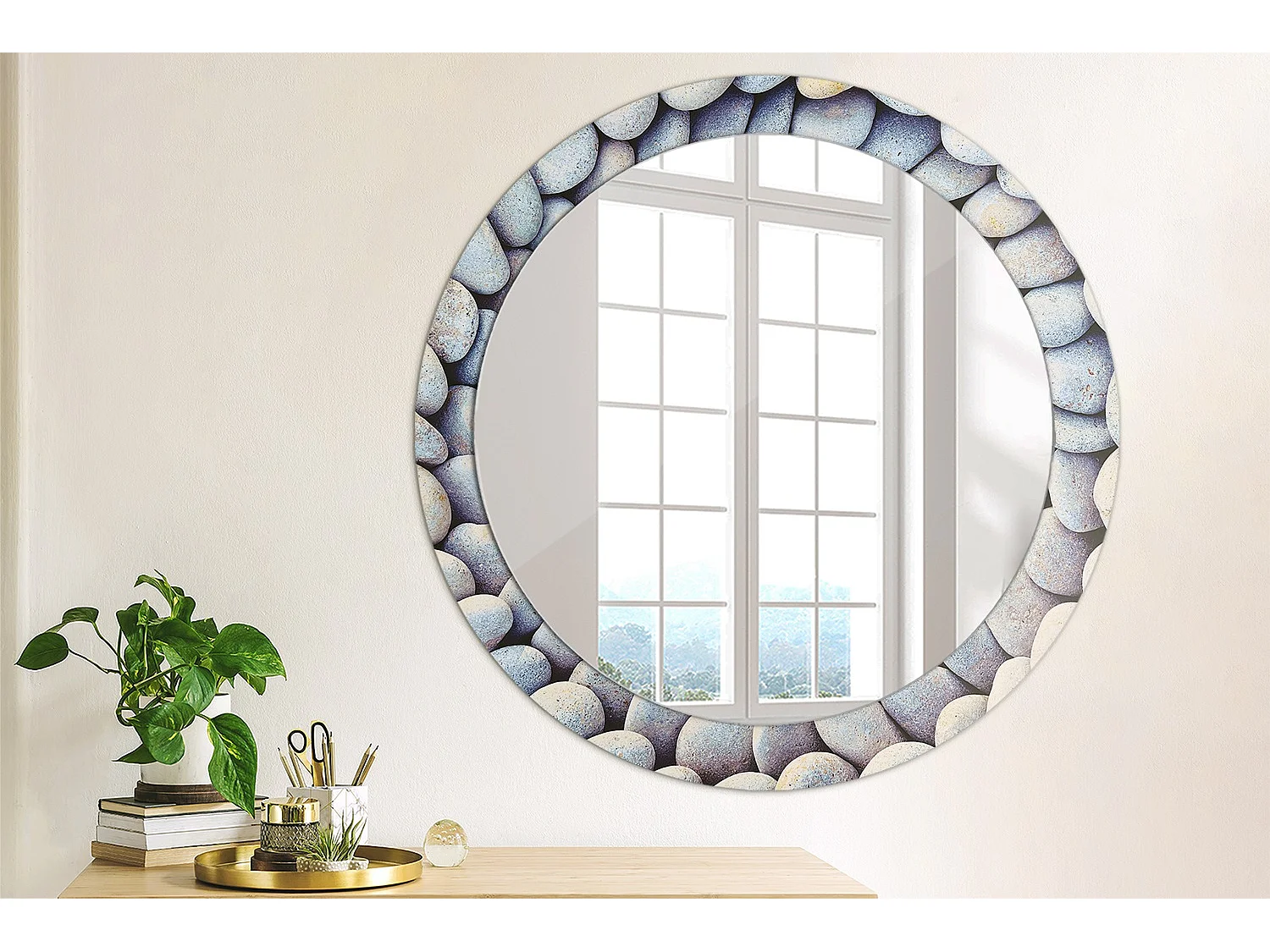 Decoratieve ronde spiegel - zeesteencirkel - 80 cm